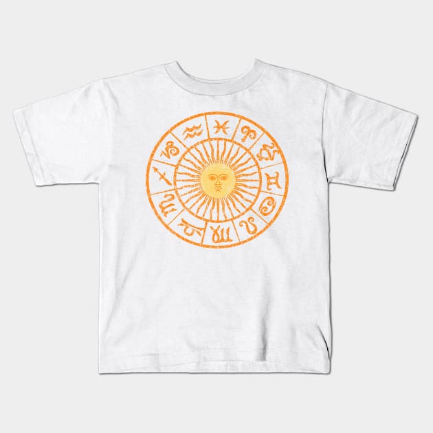 The Zodiac Wheel Kids T-Shirt by Mandra